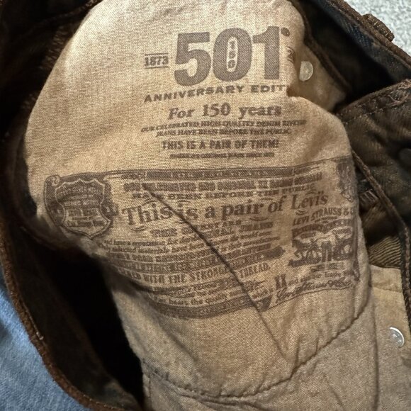 Levi’s 501 Premium 150th Anniversary Jeans Women W28 tree Button Fly Straight - Picture 9 of 13